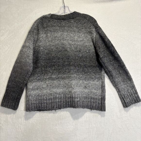 Elan Grey Ombré Cardigan Women's Size Small Relaxed Fit Pockets Buttons - Picture 2 of 14